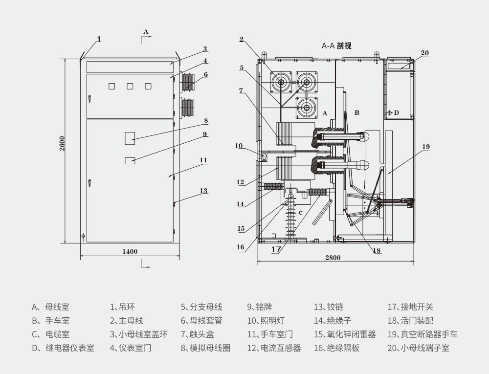 KYN61-40.5型鎧裝移開式交流金屬封閉開關設備結構圖.jpg
