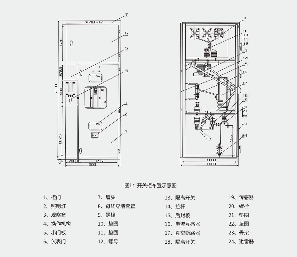 XGN66-12型固定式封閉開(kāi)關(guān)設(shè)備布置示意圖.jpg